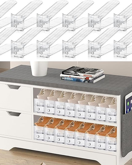 Shoe Slots Organizer for Closet,6 Pack Shoe Stacker Shoe Rack Organizer for Closet Space Saver Storage Shoe Holder Organization(Transparent)