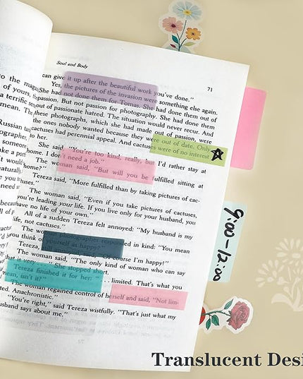 ELII 500 PCS Book Tabs 2 Inch Sticky Index Tabs, Colored Page Markers Repositionable Tags Reading Tabs Self Adhesive Tape Flags for Books, Binders, Notebook and File Folders