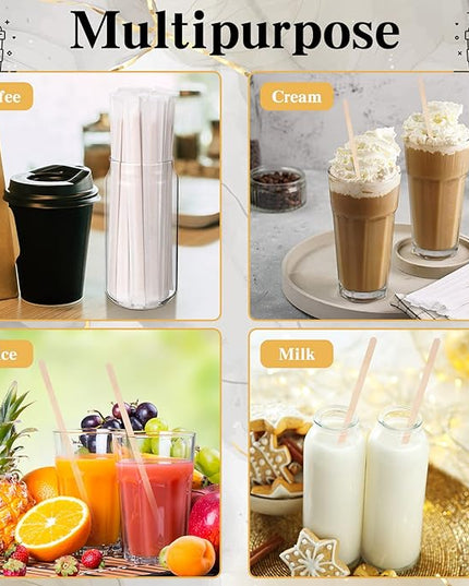 2000 Pcs Individually Wrapped Wooden Coffee Stirrers, Disposable Coffee Stir Sticks Round End Sticks Bulk Wood Stirrers for Cocktail Hot Drinks Restaurant Bar Home Office (7.5 Inch)