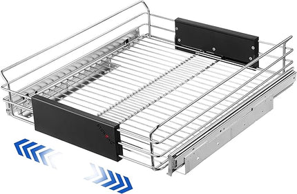 STORKING Expandable Pull Out Cabinet Organizer, Slide Out Drawers for Kitchen Cabinets, Heavy Duty Storage Drawers, Chrome Plated Cabinet Wire Shelf, Adjustable Width 12.5~20.2" W x 17.3" D