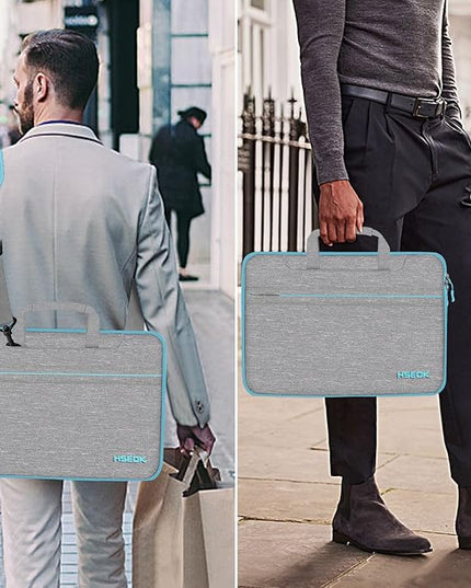 Laptop Shoulder Bag 13 13.3 14 Inch Case Compatible with MacBook Pro 14 2025-2021 M4/M3/M2/M1, Mac Air/pro 13-13.3 Inch and Most Popular 13-14 Notebooks,Spill-Resistant Briefcase,Gray&Light Blue