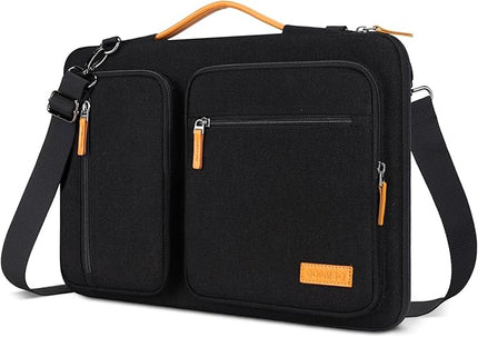 DOMISO 17 inch Laptop Sleeve Protective Case Cover Compatible with 17-17.3 inch HP Dell ASUS Lenovo Chromebook,Waterproof Computer Cases Bag with Shoulder Strap,Black
