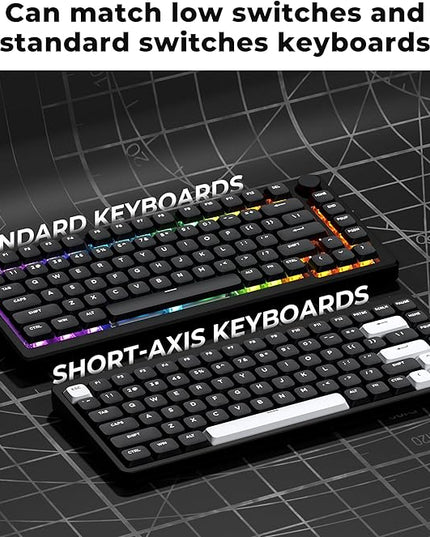 XVX Low Profile Black Keycaps, Double Shot PBT Keycap Sets, WOB Keyboard Keycaps Compatiability for 60% 75% 80% 85% 100% MX Switches Mechanical Keyboard- Only Key caps