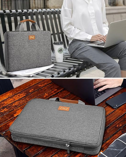 ZINZ Slim Expandable Laptop Case 15.6 Inch Sleeve Upgraded Protective Durable Recycled Carrying Case Compatible with MacBook 15" & 16" and Most 15" 15.6" 16" Notebook,D01G01