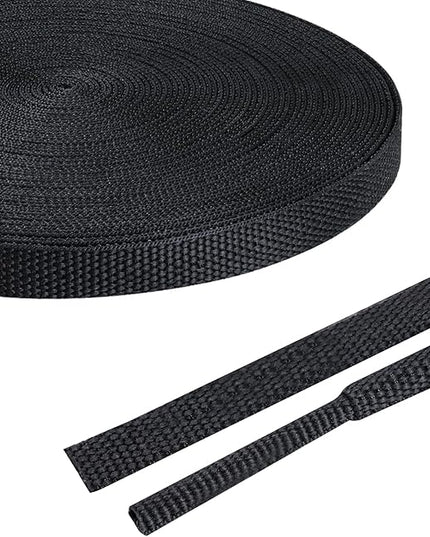 FOURUB 2:1 Ratio Flat Heat Shrinkable Braided Sleeving,Electrical Insulating Tubing,Durable Automotive Fabric Harness Shrinking Sheath (1/4"-30ft)
