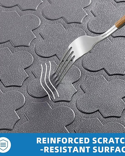 Kitchen Mats for Floor 2 Piece - Anti Fatigue Mats for Kitchen Floor - Non Slip Cushioned Rugs for Standing, Office, Sink, Laundry, Grey