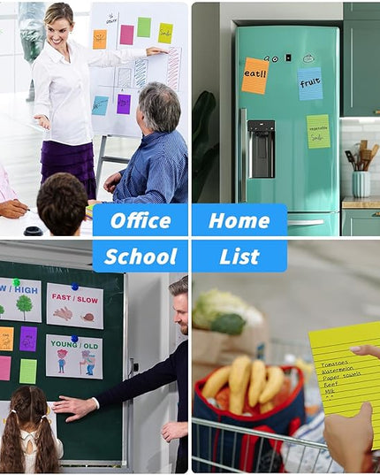 60 Pack Lined Sticky Notes Bulk 4 x 6 in Large Ruled Post Sticky Colorful Self-Stick Note Pads with Lines 12 Color Super Sticking Power Memo Pads 45 Sheets/pad for Office Home School Notebook Wall