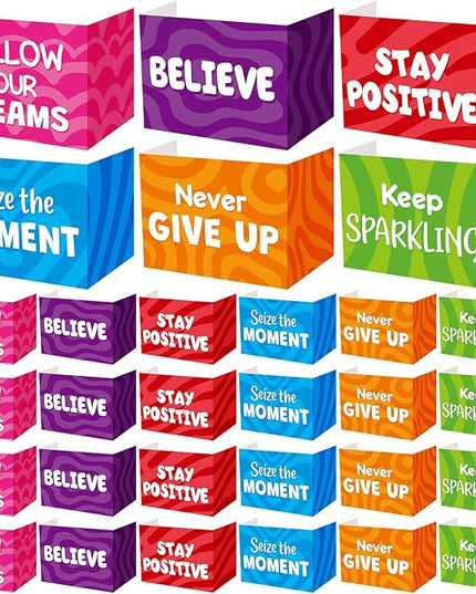 Honoson 24 Pcs Bulk Inspirational Privacy Folders for Students Cardboard Test Privacy Boards Motivational Words Desk Dividers Shield for Classroom School Study Supplies, 6 Styles(Affirmation)