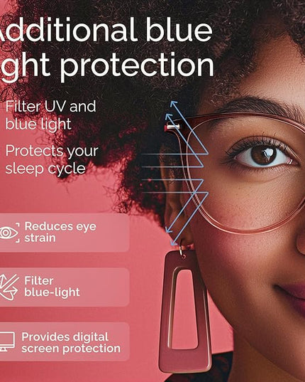 Gaoye Blue Light Blocking Glasses - Trending Round TR90 Frames, Metal Arms, UV400 Protection - Matching Soft Case