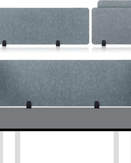 Yaomiao 3 Pcs Acoustic Desk Divider Soundproof Desk Privacy Panel Freestanding Desk Partitions Sound Absorbing for Students Office Reduce Noise Visual Distractions (47.3 x 16", 24 x 16", Light Gray)