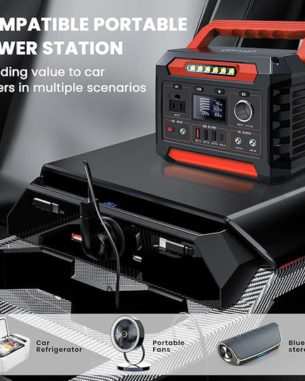 USB Charger Hub for Tesla Cybetruck with 110V AC Outlet & Retractable Cables - Seamless Integration, 30W PD/QC3.0 Fast Phone Charge, Center Console Docking Station Cybetruck Accessories (Black 1.0)