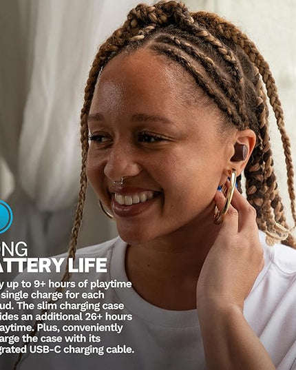 JLab Go Air Tones+ True Wireless Earbuds Designed with Auto On and Connect, Touch Controls, 32+ Hours Bluetooth Playtime, EQ3 Sound, and Dual Connect, Natural Earthtone Color (4625 W)