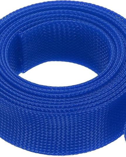 uxcell Expandable Sleeving,2 3/8-inch 10ft Cable Sleeve, Blue