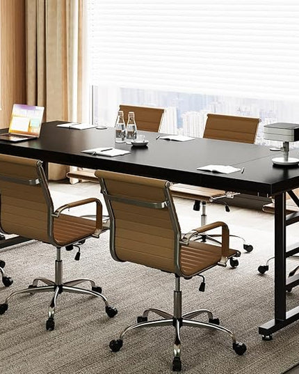 Coleshome 78 Inch Executive Desk with USB Ports, Large Computer Desk with Extra Thick, Long Mordern Office Desk, Workstation Business Furniture for Home Office, Black