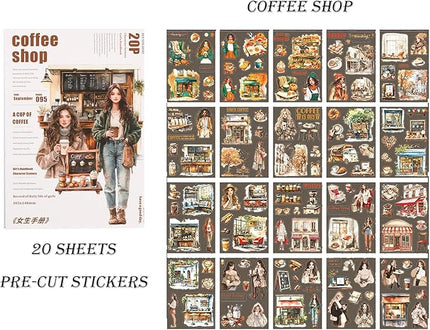 Auguro 4 Books for Girls journaling People Stickers for Scrapbooking 480 Pre-Cut Pet Transparent Stickers for journaling Scrapbooking Supplies
