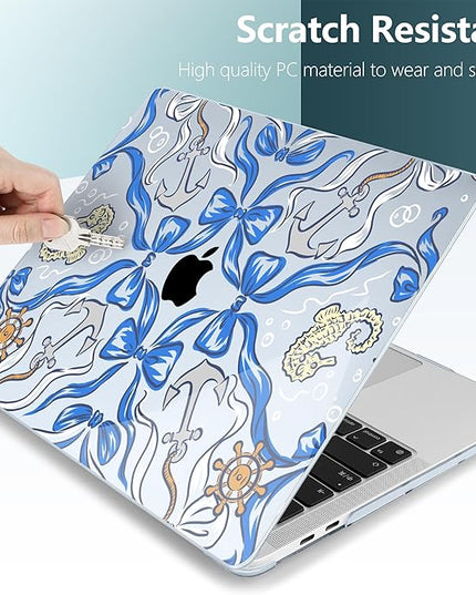 DONGKE Compatible with MacBook Pro 13 inch Case 2024 2023-2020 Release A2338 M2/M1 A2251 A2289 with Retina Display & Touch ID, Plastic Hard Shell & Keyboard Cover & Screen Film - Sea Life