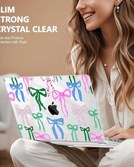 May Chen Case for MacBook Pro 14 inch, Models A2442 A2779 A2918 A2992 A3401 A3185 A3112 A3434, M1 M2 M3 M4 M5 Chip (2021-2025 Release), Plastic Hard Shell Case with Keyboard Cover, Colorful Bows