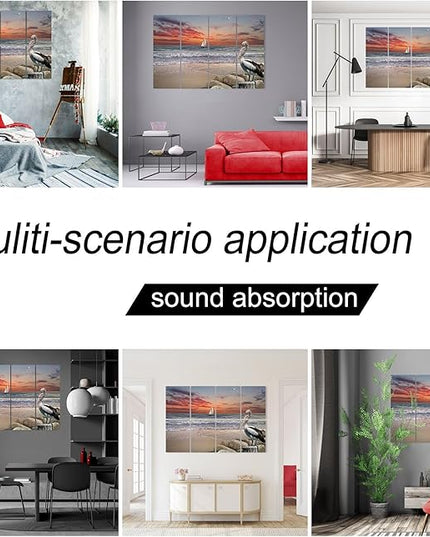 YPY Acoustic Panels Sound Absorbing: Soundproof Wall Panels, Decorative Soundproofing Panels Recording Studio Acoustical Treatments 8 Pack 48x32 Inches