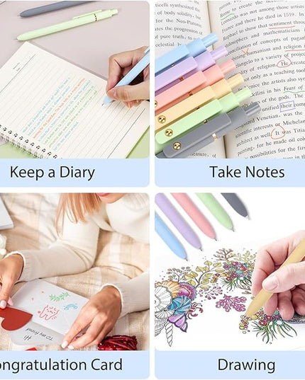 FIOVER Colored Pens, 12 Pack Colorful Gel Pens, Quick-Dry 0.7mm Medium Point for Journaling, Note Taking, Doodling, Aesthetic Office School Supplies, Gifts for Women Men(12PCS Multiple Colors)