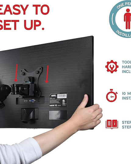 Dual Monitor Arm Stand for 35 Inch Screens - Full Adjustable VESA Mount for 2 Monitors, Heavy Duty Dual Monitor Desk Mount Compatible with C Clamp, Grommet Mounting Base, Holds 26.4lbs per Arm, Black