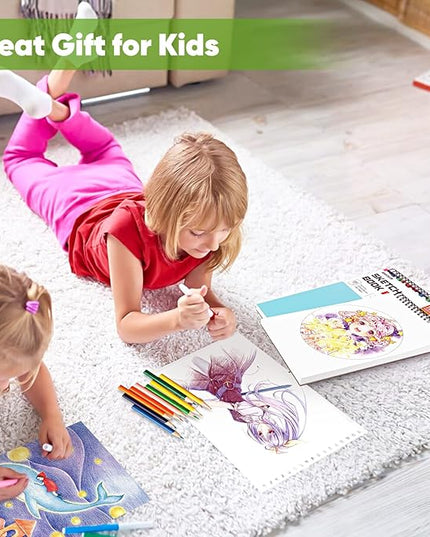Soucolor Art Supplies Sketching Kit with 100 Sheets 3-Color Sketch Book, Teen Girl Gifts, Arts and Crafts for Kids Ages 8-12, School Supplies Gifts for Artists Adults Teens Girls Boys Kids