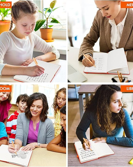 12 Pack Notebooks Journals Bulk with 12 Black Pens, Feela A5 Hardcover Notebook Classic Ruled Journal Set with Pen Holder for School Business Work Travel Writing, 120 GSM, 5.1”x8.3”, Orange