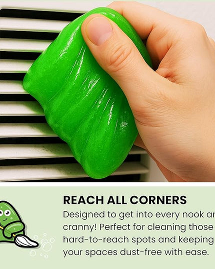Slime Buddies Car Cleaning Gel Putty - 12 Pack Apple Scented Interior Detailing Tool for Cup Holder, Air Vent & Keyboard - Reusable Auto Detailing Accessories - Dust Remover Goop - Gifts for Men Women