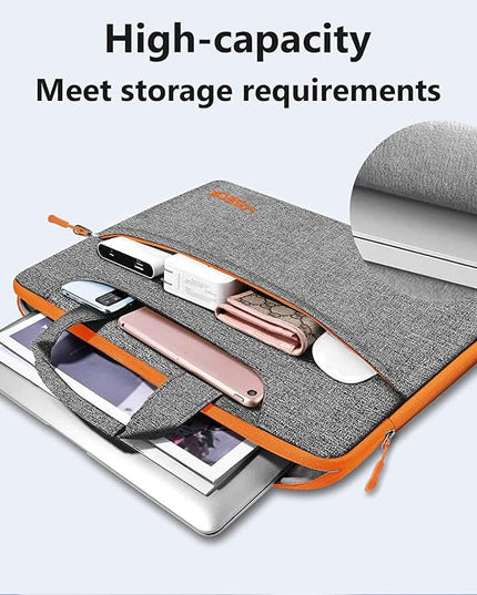 Hseok Laptop Shoulder Bag 15 15.6 16 Inch Briefcase, Compatible With MacBook Pro 16'' 2025-2019 M4 M3 M2 M1, Mac 15.4", XPS 15 and Most 15-16'' Notebooks, Spill-Resistant Handbag, Dark Gray&Orange