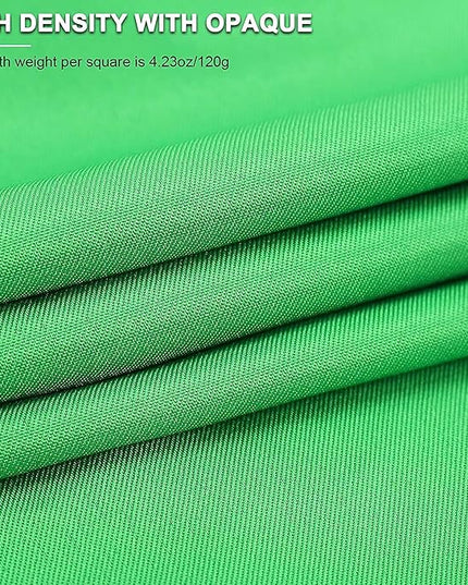 Aimosen 10 X 7 FT Green Screen Backdrop for Photography, Chromakey Virtual GreenScreen Background Sheet for Zoom Meeting, Cloth Fabric Curtain for Party Decor Video Studio Calls Streaming Gaming Photo