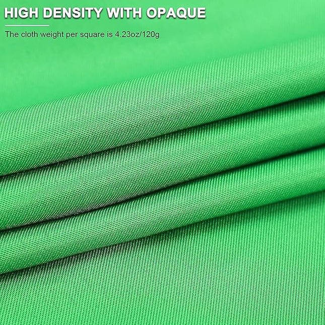 Aimosen 10 X 7 FT Green Screen Backdrop for Photography, Chromakey Virtual GreenScreen Background Sheet for Zoom Meeting, Cloth Fabric Curtain for Party Decor Video Studio Calls Streaming Gaming Photo
