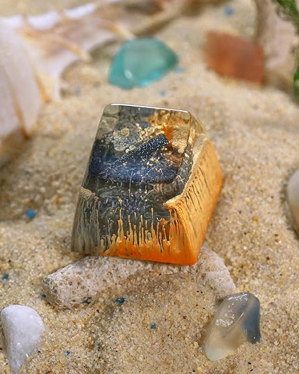 Whale Shark Keycap Orange Dark Ocean Artisan Keycap R1 SA Profile Custom Sea Creatures Keycaps 1U ESC Handmade Gaming Resin Key Cap Cherry MX Switch Compatible Mechanical Keyboard Ocean Lover Gift