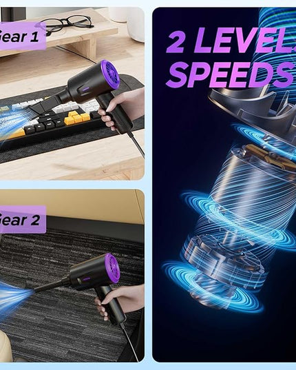 Electric Air Duster - Air Blower - Multi-Use Compressed Air Duster for Keyboard- Computer and PC - 5.74 oz Powerful Motor