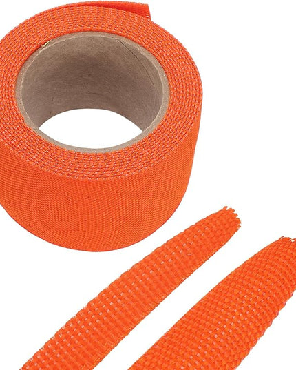 MECCANIXITY Braided Cable Sleeves Heat Shrinkable Fabric Sleeving, 1 3/8" 10ft Orange 2:1 Ratio Heat Shrinkable Cord Protector for Harness Cable, Network Cable Protection, Cable Management