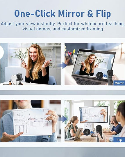 4K Webcam for PC, with 2 Microphone, 85° FOV Computer Cameras with Mirror & Flip Funtion, Remote, Precise Focus, Privacy Cover, Tripod, Webcam for PC, Great for for Computer/Zoom/Skype/Teams/Windows
