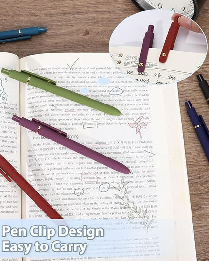FIOVER Colored Pens, 24 Pack Colorful Gel Pens, Quick-Dry 0.7mm Medium Point for Journaling, Note Taking, Doodling, Aesthetic Office School Supplies, Gifts for Women Men(24PCS Aesthetic+Vintage)