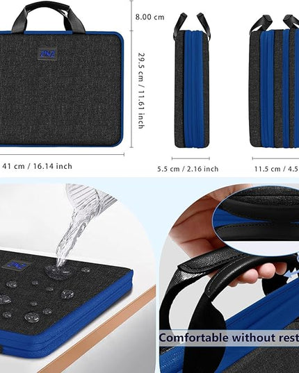 ZINZ Laptop Case 15 15.6 16 inch Sleeve, Expandable Computer Hand Bag with Multi-pockets Compatible with MacBook Pro 16 inch M4/M3/M2/M1, MacBook Air/Pro 15 inch and 15-16 inch Notebooks，B01BL01