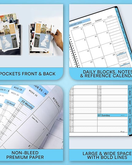 Ensight 2026 Appointment Book and Planner 8.5" x 11" Large Hourly Weekly Daily Schedule Book with Tabs, 30 Minute Time Slots, Blue Calendar Organizer Jan 2026–Dec 2026 Appointment Planner - Blue