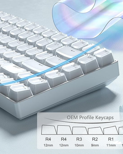 Womier Keycaps - Jelly Keycaps White 60 75 100 Percent, Crystal Shine Through Custom Key caps Set, 118 Keys OEM Profile for 61/68/84/87/98/100 Cherry Gateron MX Mechanical (Backlit White)