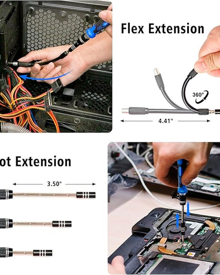 SHARDEN Precision Screwdriver Set, 122 in 1 Electronics Magnetic Repair Tool Kit with Case for Repair Computer, PC, Cellphone, Game Console, Watch, Eyeglasses etc (Blue)…