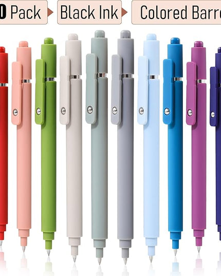 RIANCY Gel Pens, 0.5mm Black Ink Quick Dry Ball Point Pens, Fine Point Smooth Writing Retractable Pens, Cute Aesthetic Gifts Set for Men Women Journaling, Office School Stationery Supplies Pack of 20