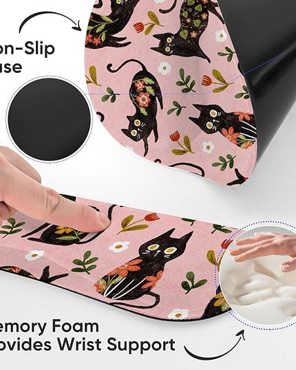 RICHEN 3 PCS Computer Mouse Pads for Desk with Coaster Set, Non-Slip Keyboard Wrist Rest and Mouse Pad Set, Ergonomic Design (YKMWR-51)