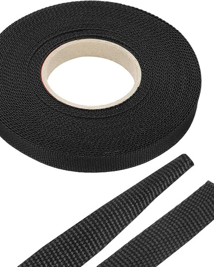 MECCANIXITY Braided Cable Sleeves Heat Shrinkable Fabric Sleeving, 3/8" 40ft Black 2:1 Ratio Heat Shrinkable Cord Protector for Harness Cable, Network Cable Protection, Cable Management