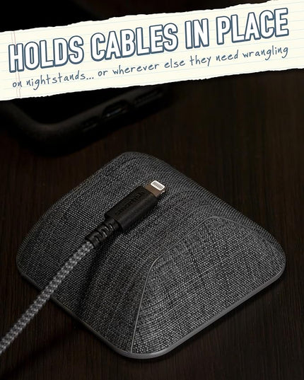 Smartish® Magnetic Cord Holder - Cable Wrangler Organizer Stocking Stuffer with Magnet Clips for Charger Management on Desktop, Nightstand for USB-C + Lightning - No 2 Pencil Gray