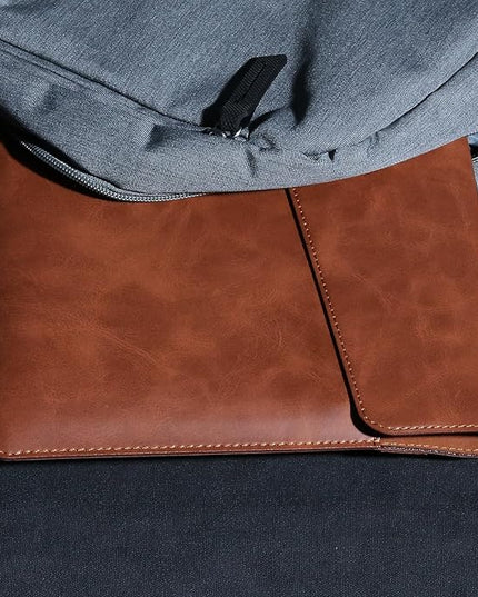 Leather Laptop Sleeve 13 Inch Compatible with MacBook Air M4 M3 M2 M1 2025-2018＆MacBook Pro M2 M1 2025-2016,Wear-Resistant and Scratch-Resistant Protective Case Cover,Brown