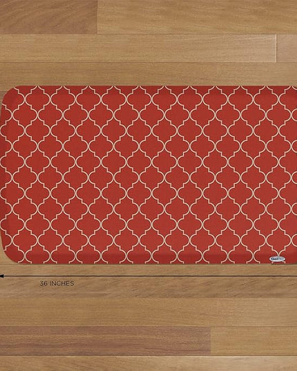 GelPro Elite Premier Anti-Fatigue Kitchen Comfort Floor Mat, 20x36", Trellis Red Chile Stain Resistant Surface with therapeutic gel and energy-return foam for health & wellness, Trellis Red Chile