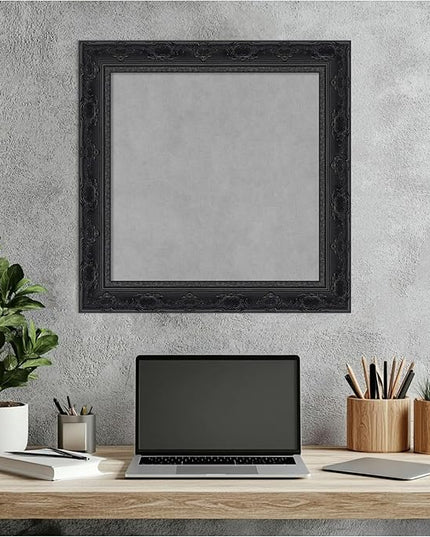 Amanti Art Black Framed Magnetic Board 20x20 Small Vision Board for use with Magnets, 100% Metal Sheet to Display Items as Office Decor or for Home Organization in mudroom, Kitchen or Kids Room