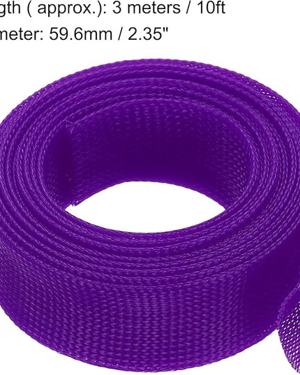 uxcell Expandable Sleeving,2 3/8-inch 10ft Cable Sleeve, Purple