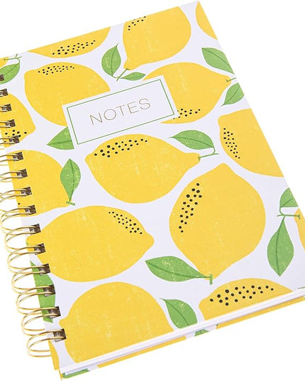 Graphique Designer Notebooks - Lemons - Spiral Bound Writing Journals for Offices, Schools, Classrooms, and More - Hard Cover with 160 Ruled Pages (6.25" x 8.25")