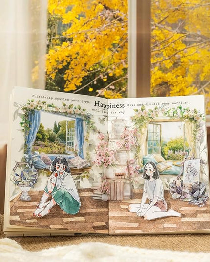 AuriicLeaf Window Scenery PET Sticker Set, 60Pcs Large Landscape Stickers for Scrapbooking, Journaling, Junk Journal Supplies, and DIY Crafts