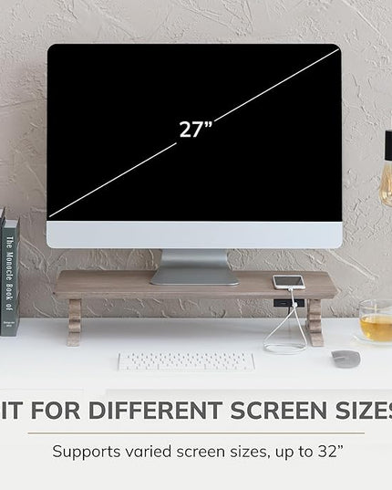 Anji Mountain Monitor Stand - Desktop Organizer & Laptop Riser, Ergonomic Monitor Riser, Space-Saving Monitor Stand for Desk, Durable Construction, Easy Assembly, Ideal for Home & Office